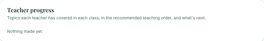The Teacher progress card