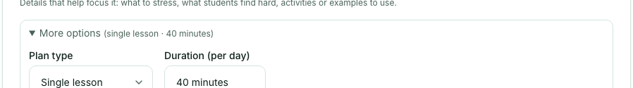 The Generate lesson plan button outlined